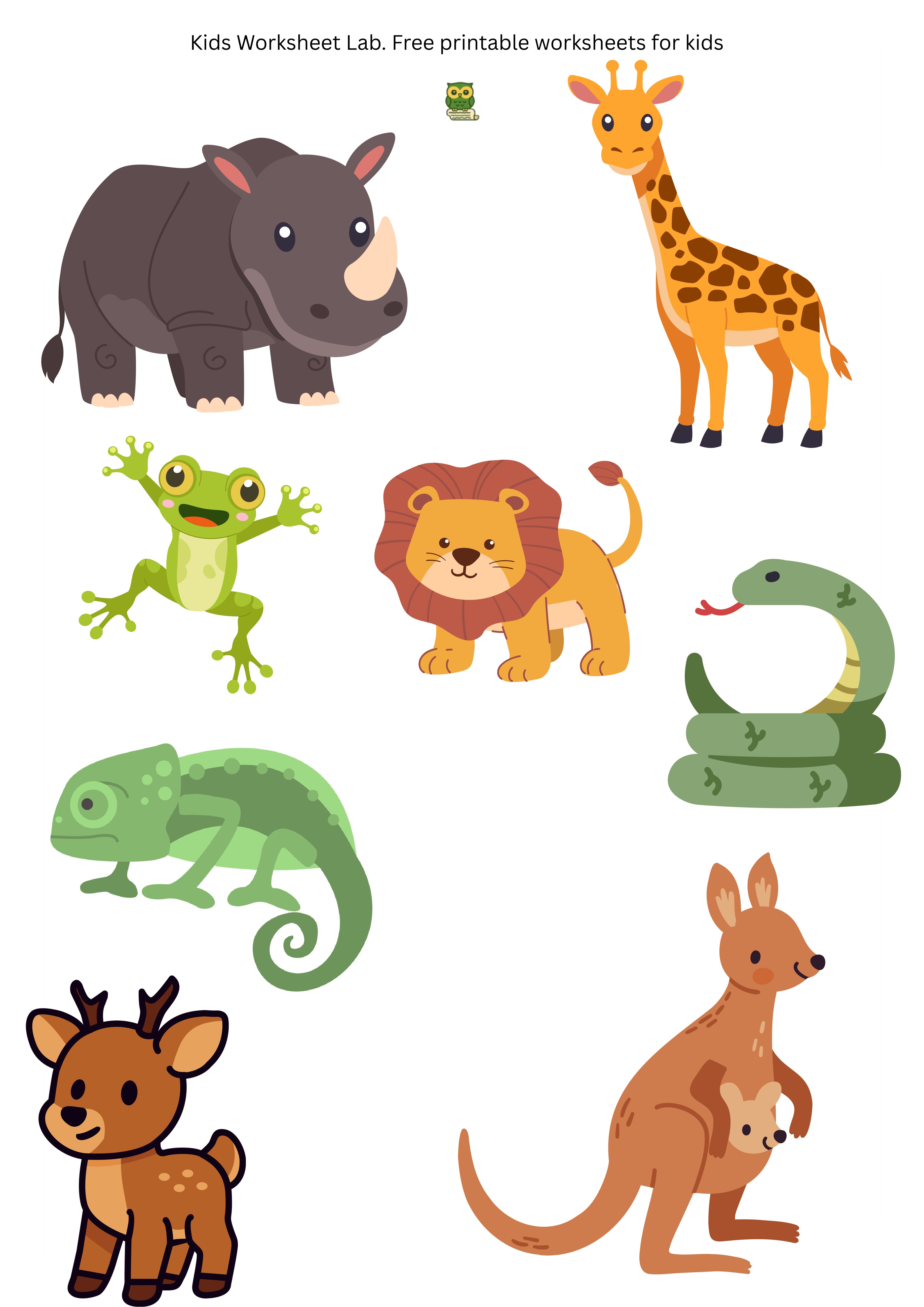 Wild Animals Sticker Sheet
