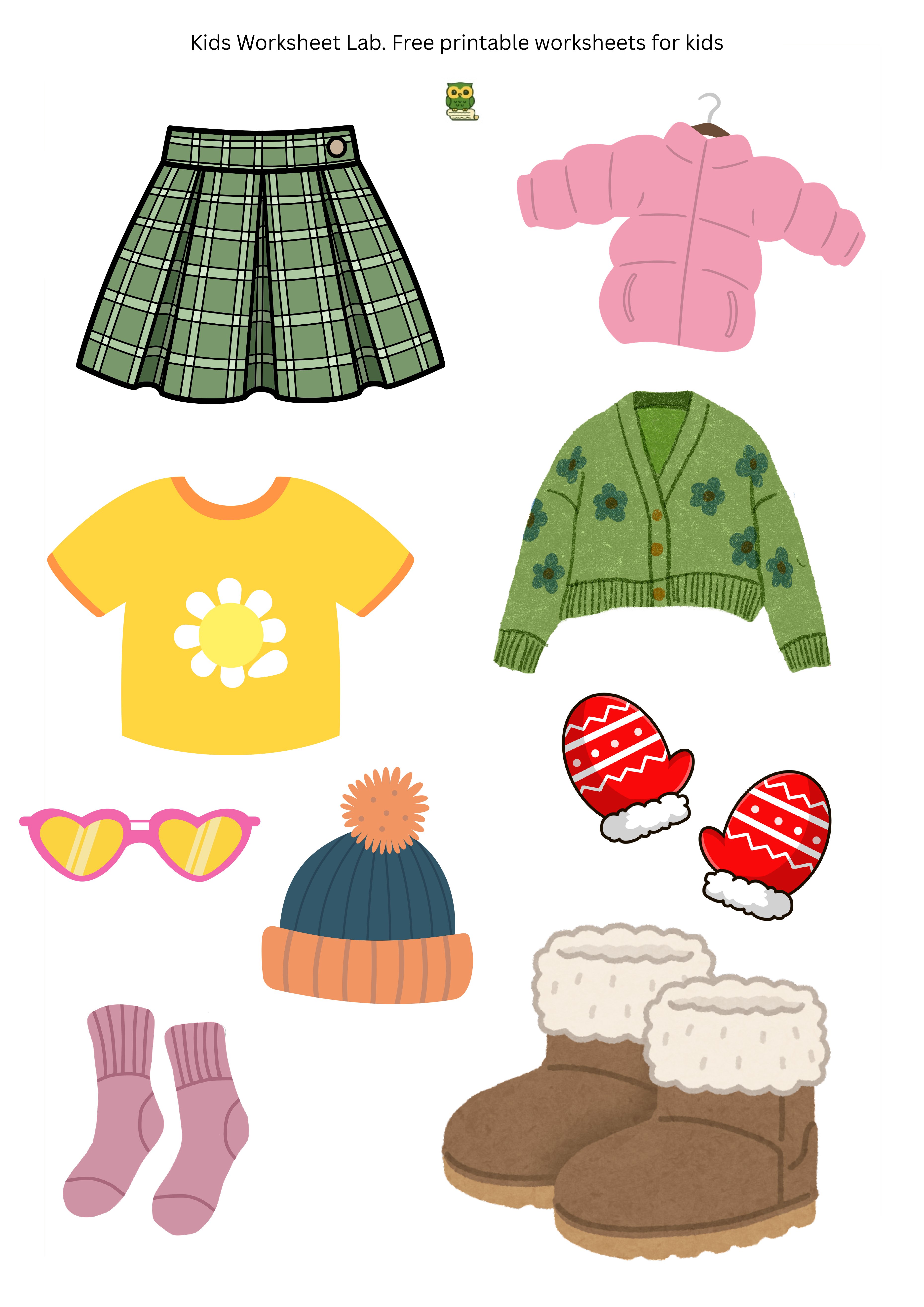 Winter Clothes Sticker Sheet